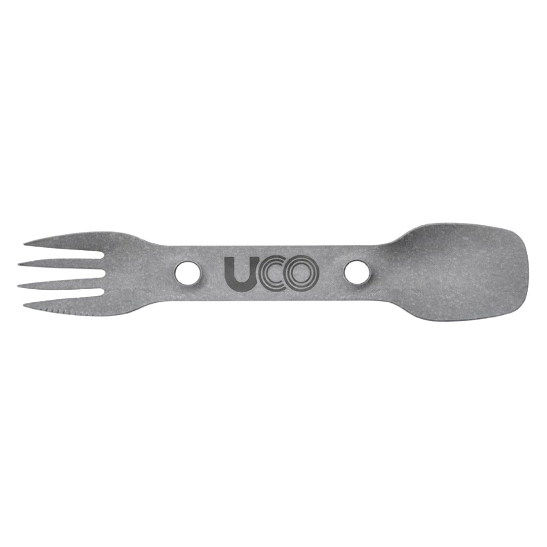 UCO Titanium Utility Spork Fork-Spoon-Knife Combo Utensil w/Tether F-SP-TI