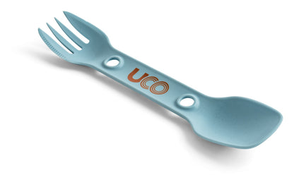 UCO Utility Spork Fork-Spoon-Knife Combo 7'' Utensil 2-Pack Stone Blue/Sand Stone