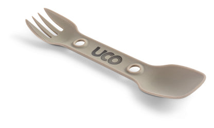 UCO Utility Spork Fork-Spoon-Knife Combo 7'' Utensil 2-Pack Stone Blue/Sand Stone