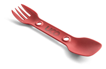 UCO Utility Spork Fork-Spoon-Knife Combo 7'' Utensil Picante Red F-SP-UT-BULK