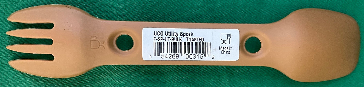 UCO Utility Spork Fork-Spoon-Knife Combo 7'' Utensil Toasted Brown F-SP-UT-BULK