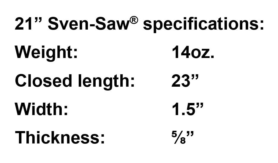 Sven-Saw Lightweight Folding Camp Saw w/21'' Blade Perfect for Backpack & Camping