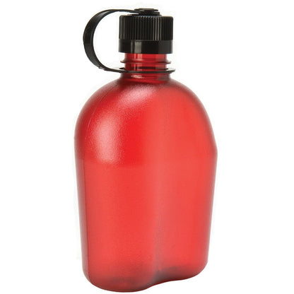 Nalgene Sustain Oasis Narrow Mouth 32 oz Red Canteen Water Bottle w/Black Cap