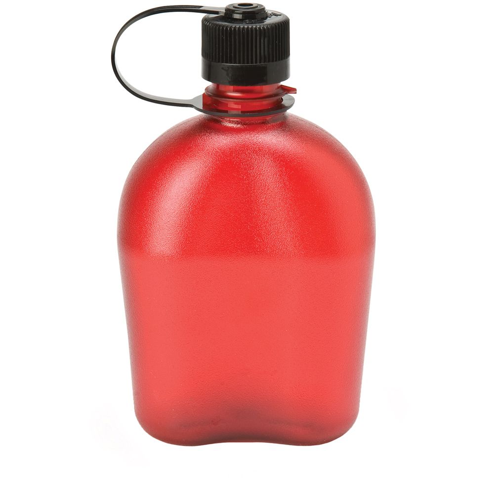 Nalgene Sustain Oasis Narrow Mouth 32 oz Red Canteen Water Bottle w/Black Cap