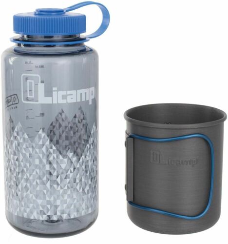 Olicamp Space Saver Mug & Nalgene 32oz Wide Mouth Loop-Top Water Bottle Combo
