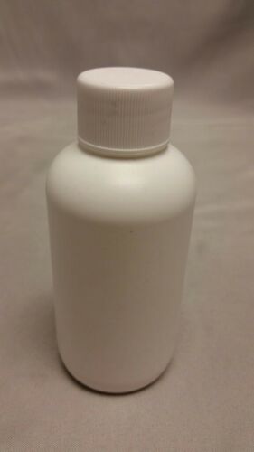 Boston Round Ultralight HDPE Plastic Storage Bottle w/Lid 4oz White