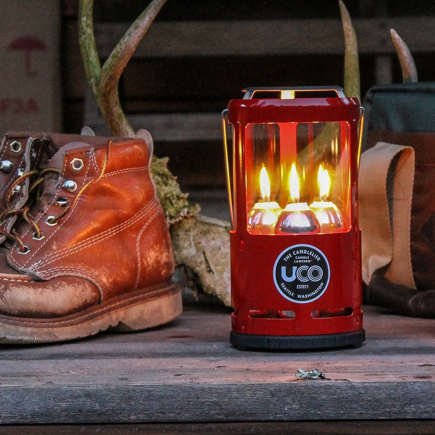 UCO Candle Lantern Powder Coated Red C-C-STD