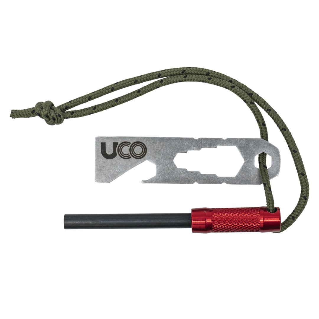 UCO Survival Fire Striker Ferro Rod Multi-Tool Red w/Lanyard MT-FS-SVKIT