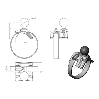 RAM Mount Strap Mount w/Arm & Diamond Base [RAM-B-108-238]