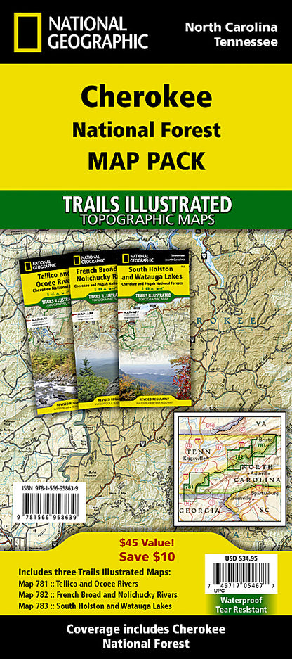 National Geographic Cherokee Nat Forest Map Pack Bundle TI01021243B