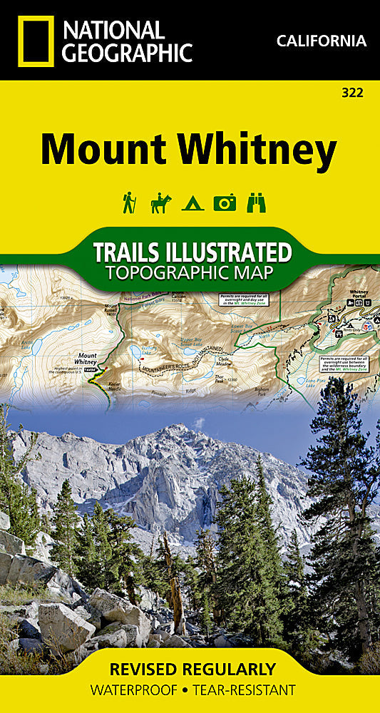 National Geographic Trails Illustrated California Mount Whitney Topo Map TI00000322