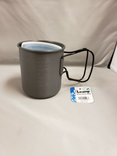 Olicamp Space Saver Mug HA Aluminum Travel Cup 24 fl oz w/Black Folding Handles