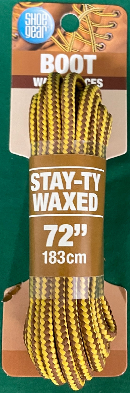 Shoe Gear Waxed Boot Laces 72" Brown / Gold 311-02