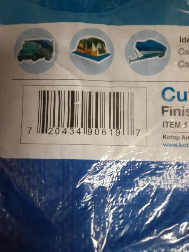 Kotap 12' x 14' UV Resistant Waterproof Blue Poly Tarp w/Grommets & Rope Hem