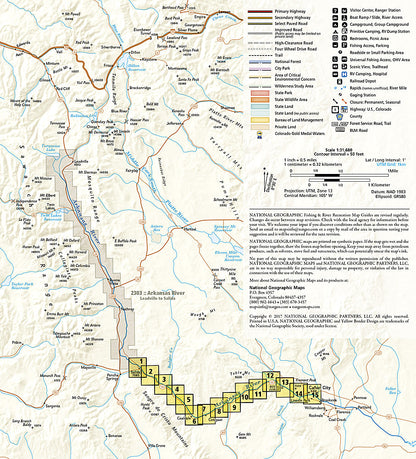 National Geographic Arkansas River Salida-Canon City Map Guide TI00002304