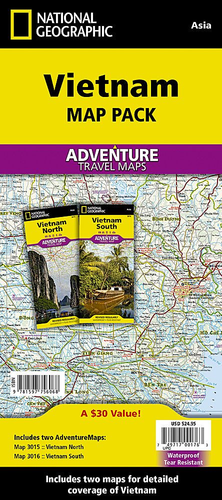 National Geographic Vietnam Adventure Travel Map Bundle Pack AD01021134B