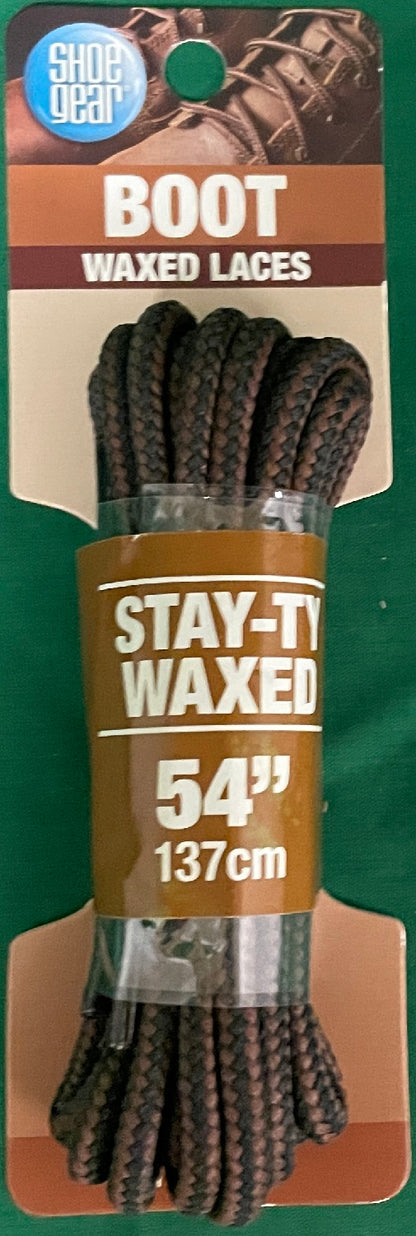 Shoe Gear Waxed Boot Laces 54" Brown / Black 311-14