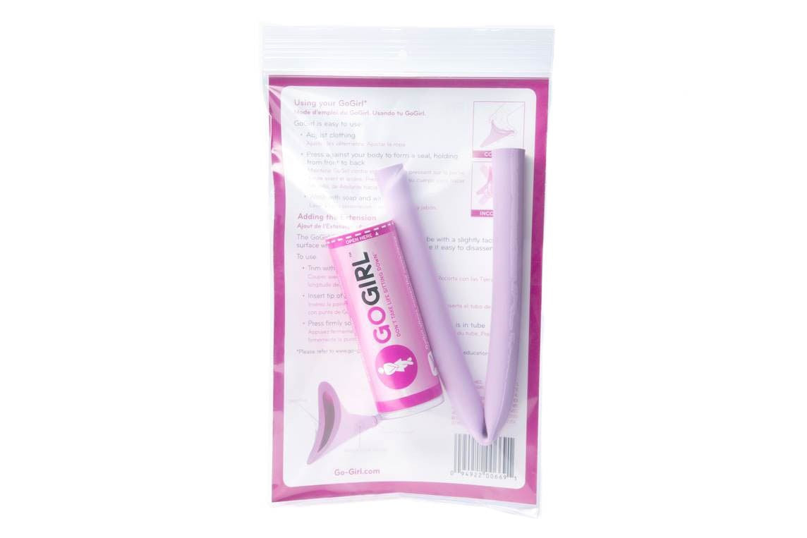 GoGirl Female Urination Device & 12" Extension Tube Combo Pack Pink GG-PL-PK-6