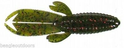 Charlie's Worms 4.5" Flippin' Bug Swimming Worm Lure Watermelon Red Black 6-Pack