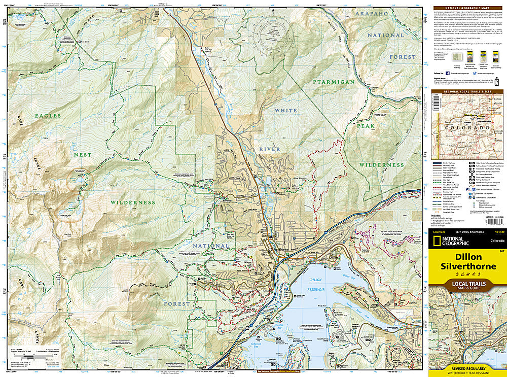 National Geographic TI Dillon Silverthorne CO Local Trails Topo Map & Guide TI00000607