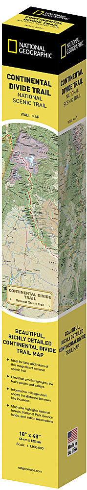 National Geographic Continental Divide Trail Wall Map Gift Box 18''x48'' RE01021204X