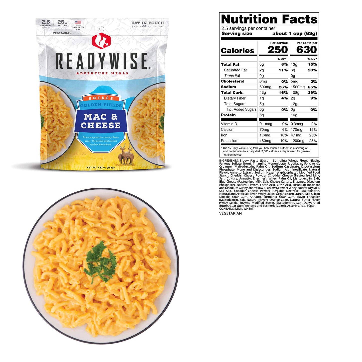 ReadyWise Golden Fields Mac & Cheese 2.5 Servings