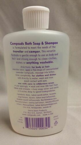 Sierra Dawn Campsuds Camp Soap 8oz Biodegradable Bath / Shampoo Lavender