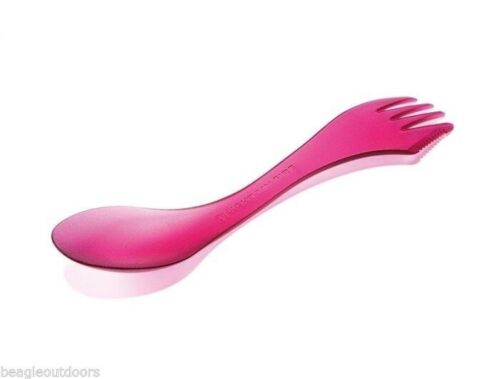 Light My Fire Spork Spoon Fork Knife Combo Translucent Pink Fuchsia