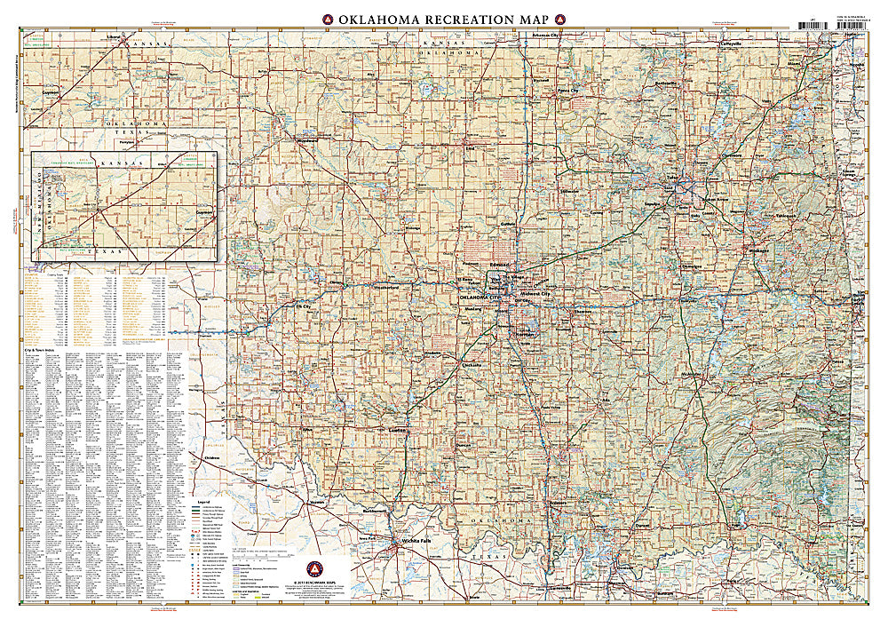 National Geographic Benchmark Maps Oklahoma OK Road & Recreation Map BE0BENOKRM