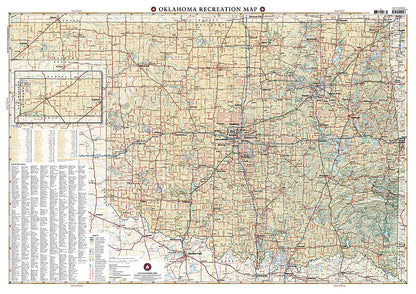 National Geographic Benchmark Maps Oklahoma OK Road & Recreation Map BE0BENOKRM