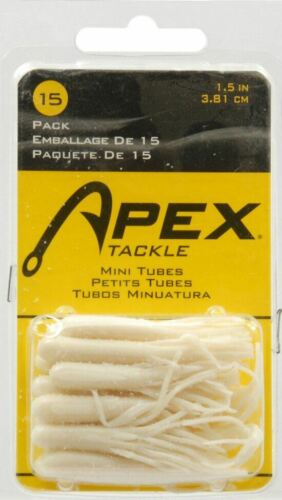 Apex Tackle Hollow Body Mini Tube 1.5" White Pearl Fishing Lure 15-Pack