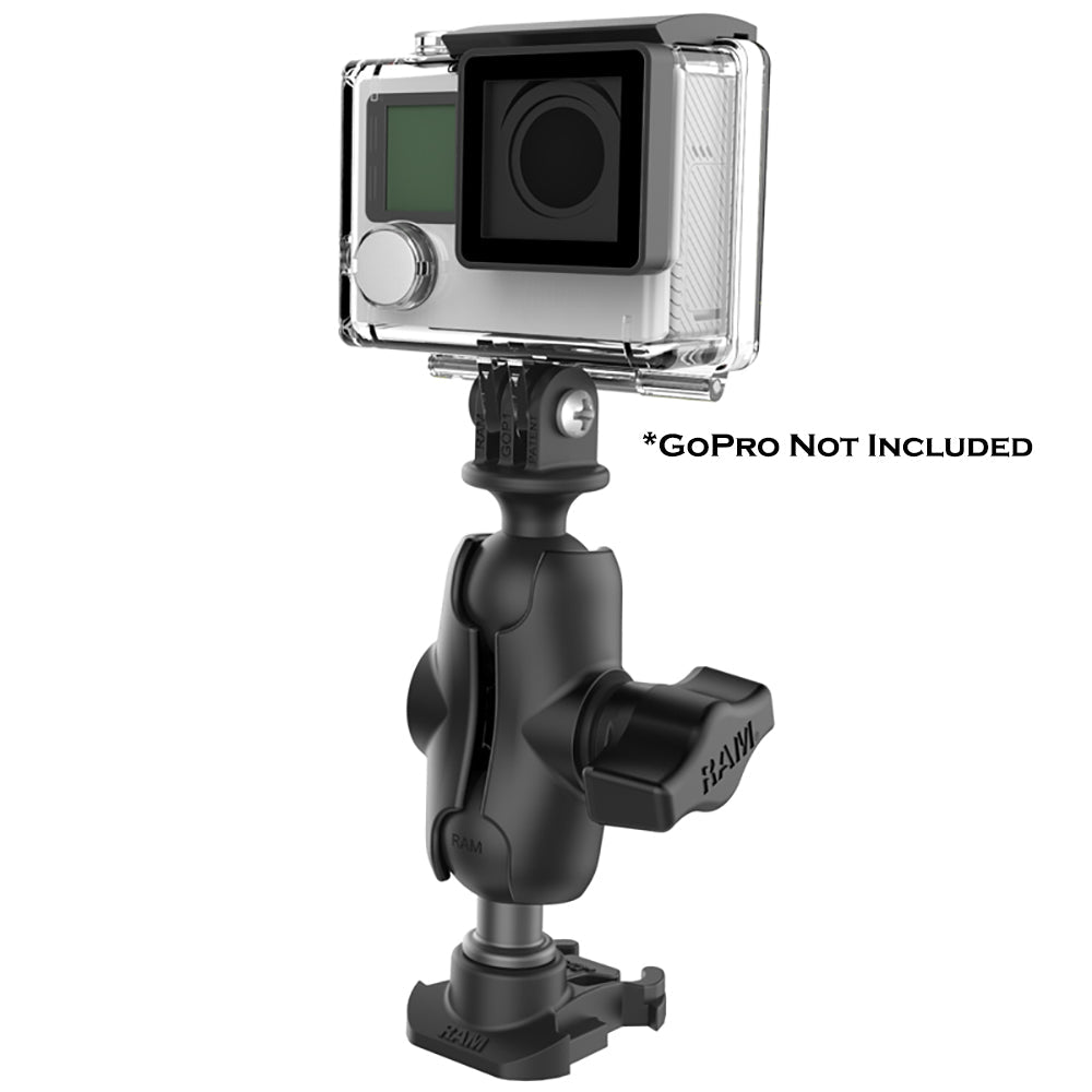 RAM Mount RAM 1" Ball Adapter for GoPro Bases with Short Arm and Action Camera Adapter [RAP-B-GOP2-A-GOP1U]