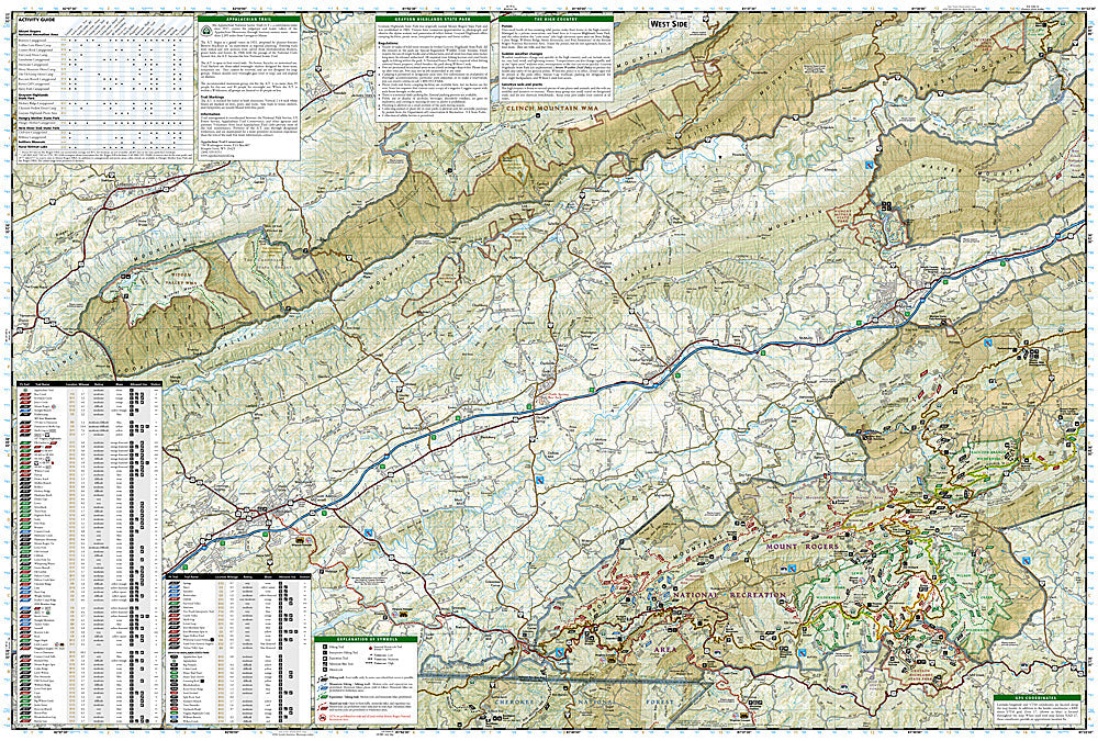 National Geographic Trails Illustrated VA Mount Rogers National Rec Area Map TI00000786