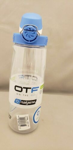 Nalgene On The Fly 24oz Water Bottle Clear w/Seaport Blue OTF Cap - BPA Free