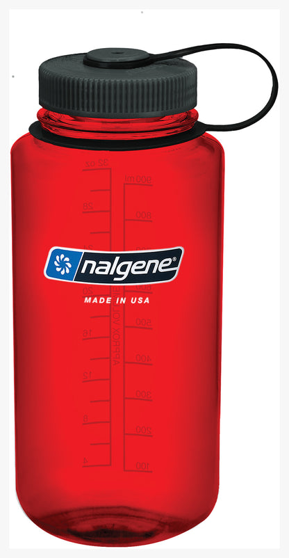 Nalgene Wide Mouth Sustain 32 oz Bottle Red w/Black Cap