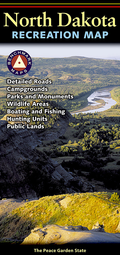 National Geographic Benchmark North Dakota ND Recreation Map BE0BENNDRM