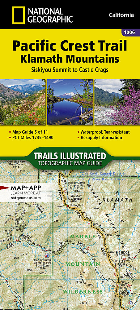 National Geographic TI Pacific Crest Trail CA Klamath Mtns Topographic Map Guide TI00001006