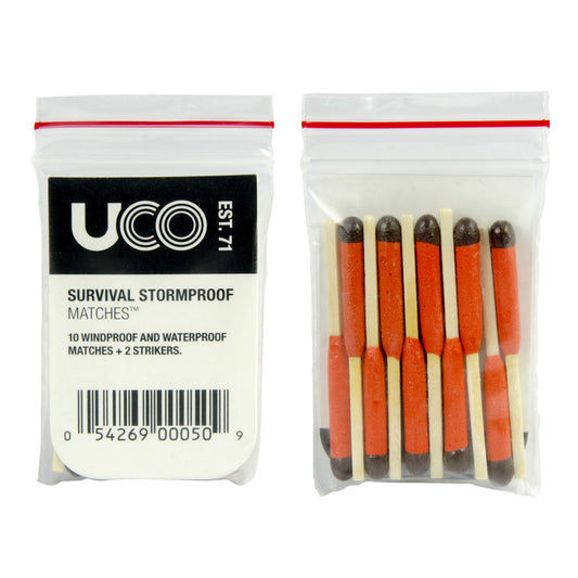 UCO Survival Stormproof 10 Matches w/Zip Bag & Striker