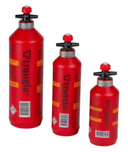 Trangia 0.3 L Red HDPE Fuel Bottle w/Safety Valve for Filling Alcohol Stoves