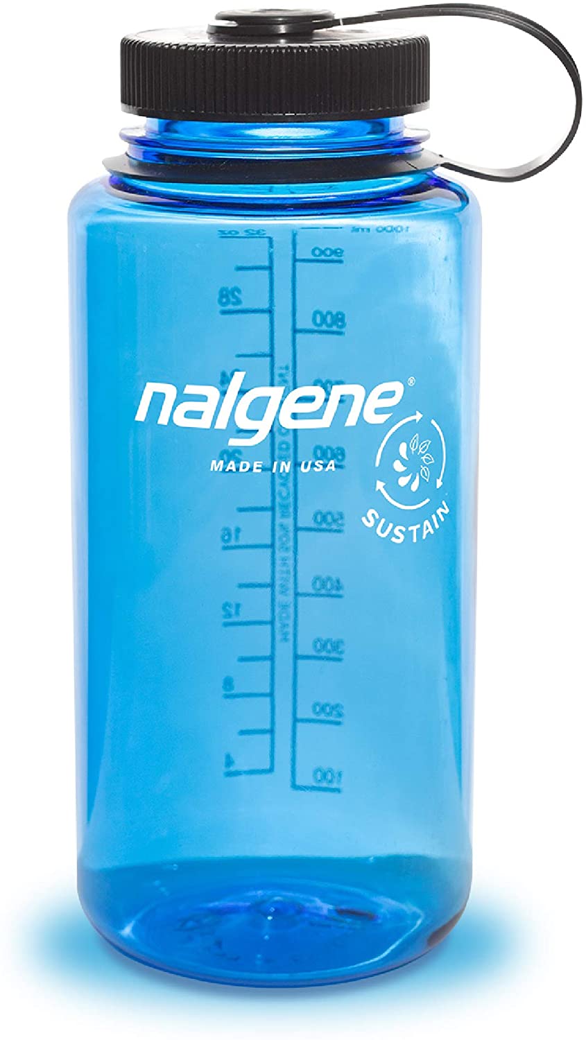 Nalgene Wide Mouth 32 oz Sustain Bottle Slate Blue w/Black Lid 2020-1732