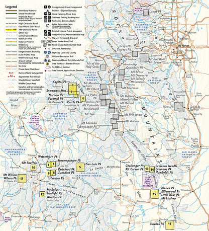 National Geographic TI Colorado 14ers South Topographic Map Guide TI00001303