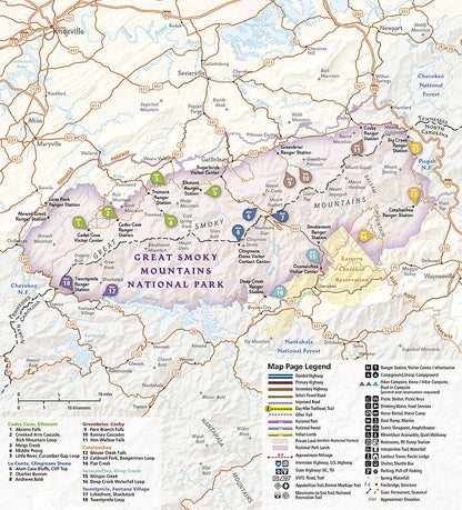 National Geographic TI Great Smoky Mountains NP Day Hikes Topographic Map Guide TI00001702