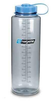 Nalgene Everyday Wide Mouth Loop-Top Silo 48oz Water Bottle Gray w/Blue Lid