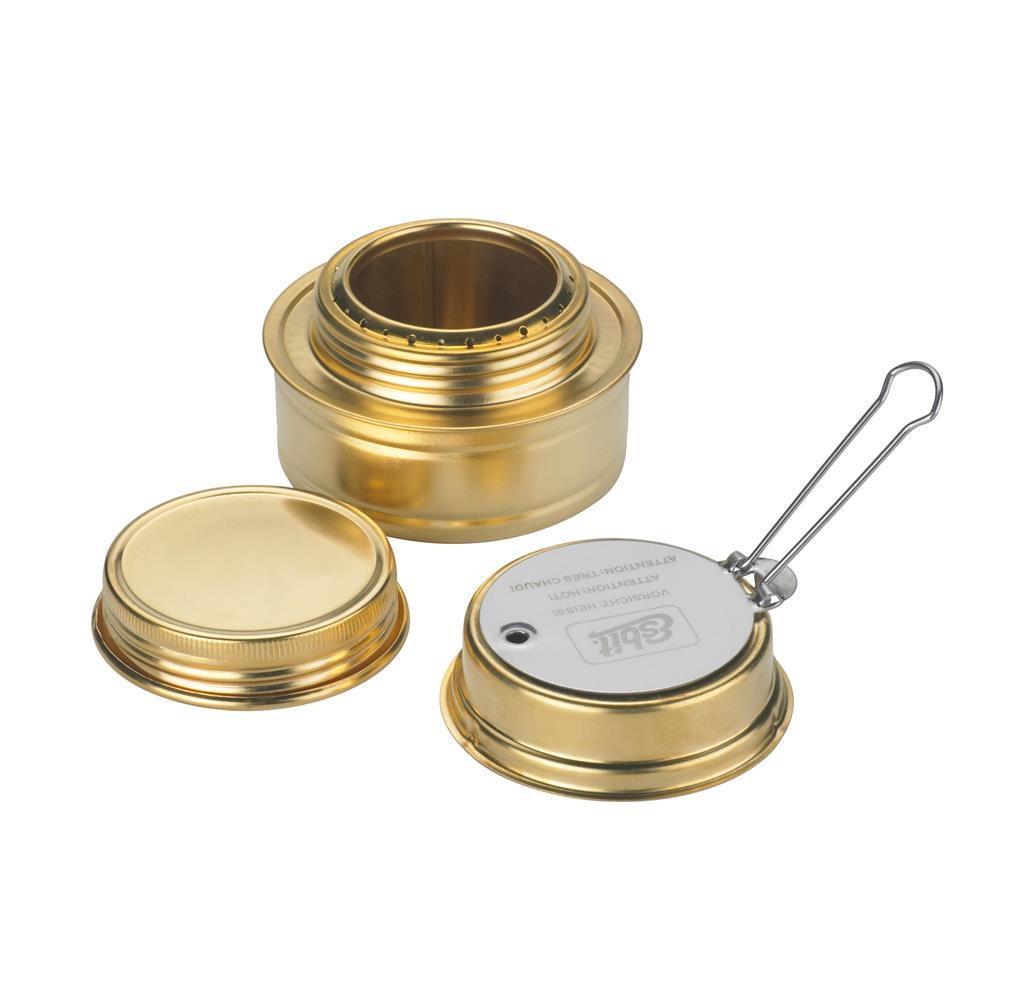 Esbit Brass Alcohol Burner Backpacking Stove w/Lid & Flame Regulator E-AB300BR