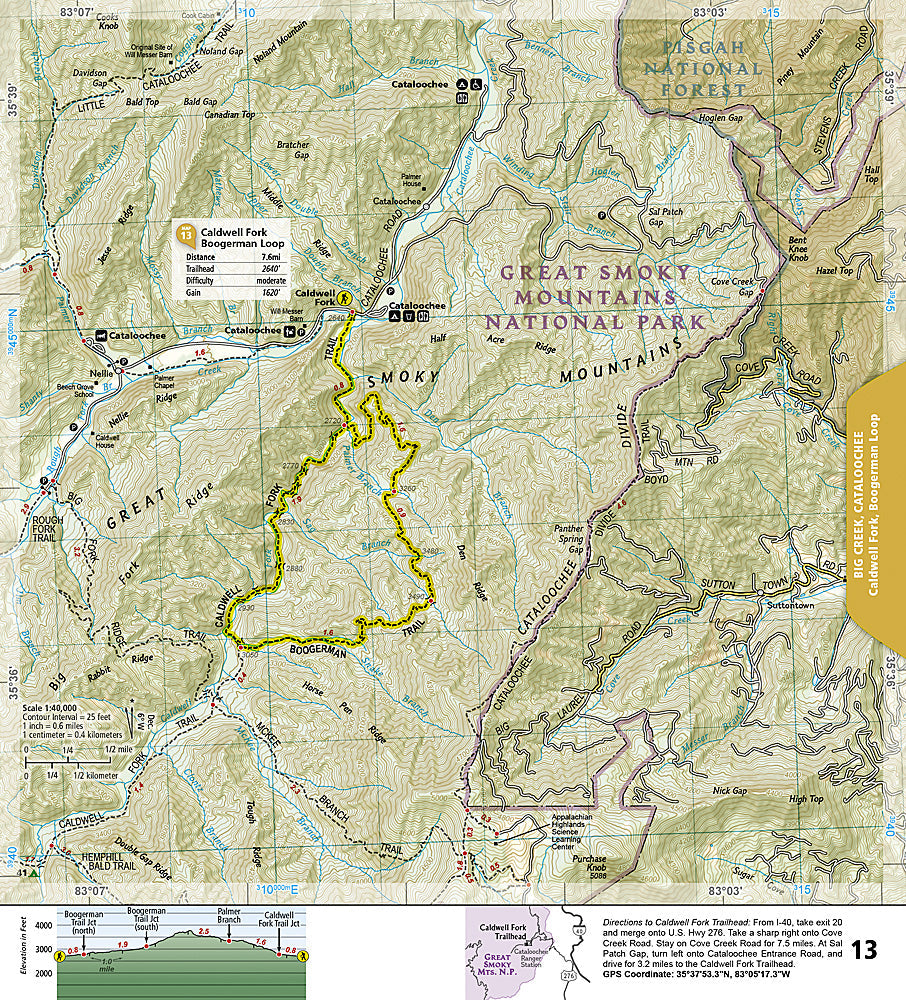 National Geographic TI Great Smoky Mountains NP Day Hikes Topographic Map Guide TI00001702