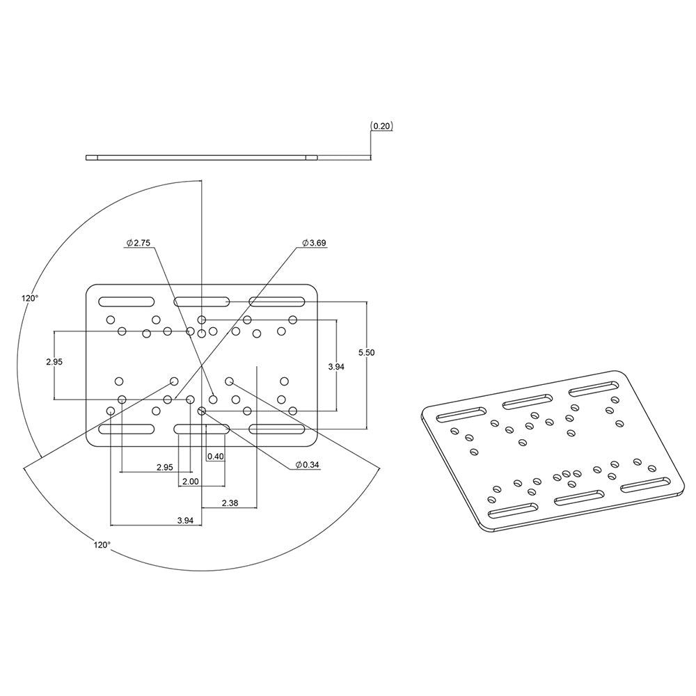 RAM Mount Forklift Overhead Guard Plate w/E Size 3.38" Ball [RAM-335-E-246]