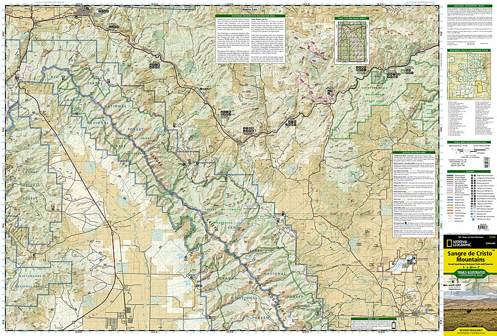 National Geographic Trails Illustrated Sangre De Cristo Great Sand Dunes Map TI00000138