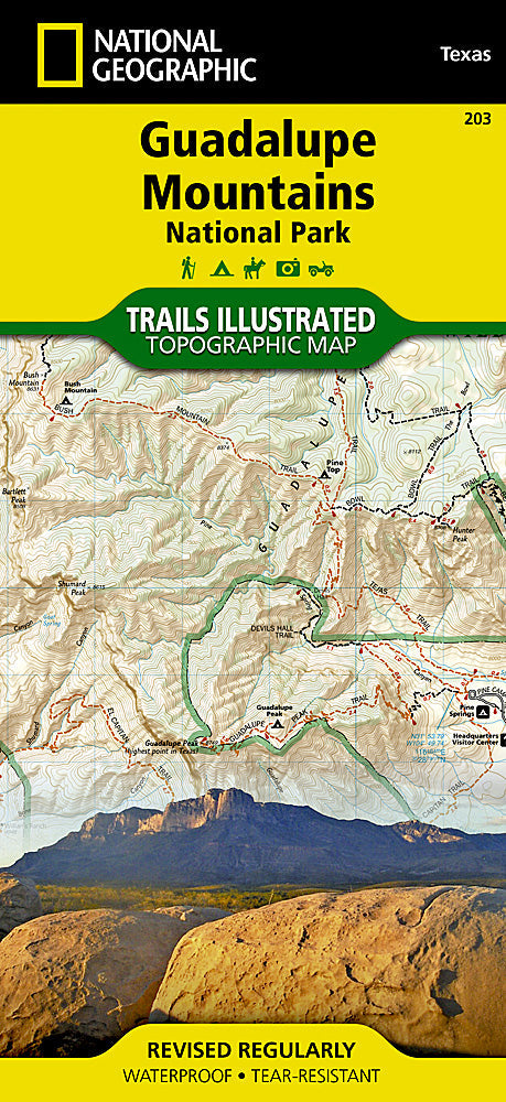 National Geographic Trails Illustrated TX Guadalupe Mountains Natl Park Map TI00000203