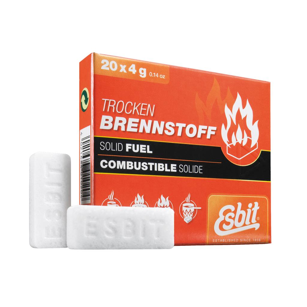 Esbit 4g 5-Minute Burn Solid Fuel Tablets 20-Pack for Pocket Stove E-FUEL-20X4