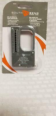 South Bend Fishing 28lb Spring Scale w/40'' Tape Measure / Ruler, Shows Lbs & Kg